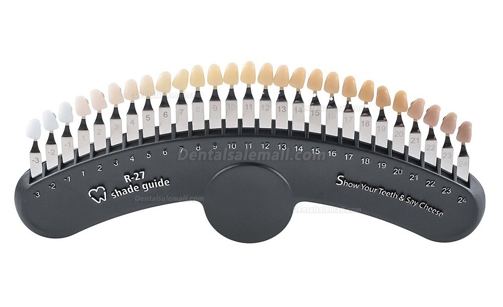 27 Colors Teeth Whitening 3D Shade Guide Tooth Bleaching Color Chart with Mirror